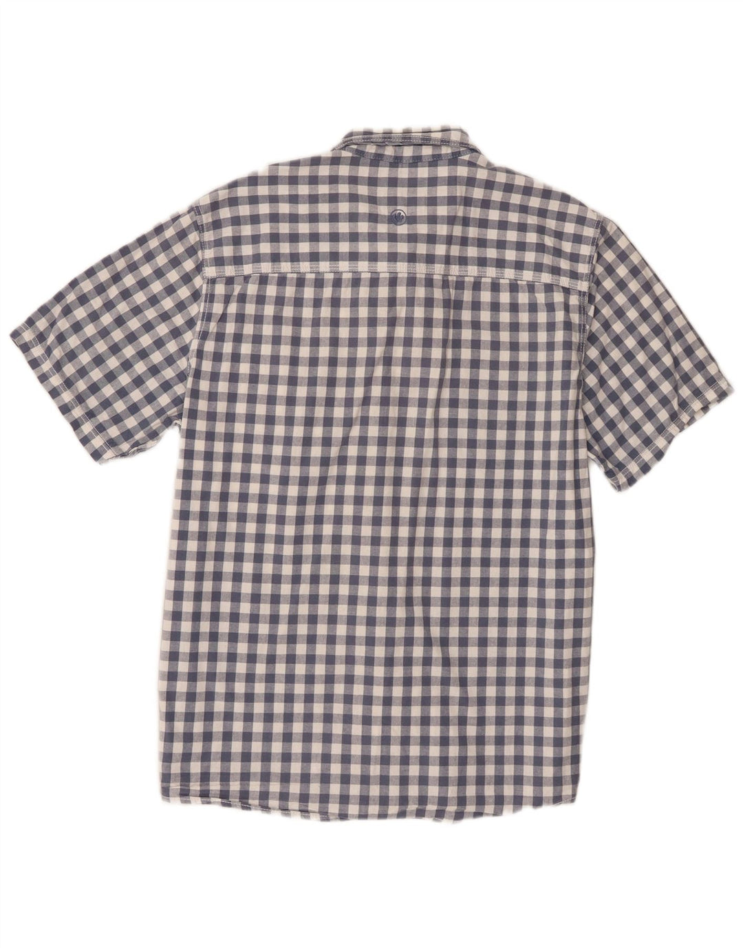 Camisa masculina de manga curta Fat Face Classic Fit grande algodão guingão azul