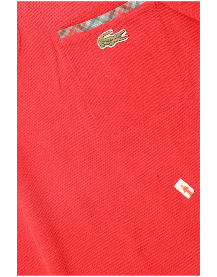Camisa polo masculina Lacoste tamanho 5 grande algodão vermelho