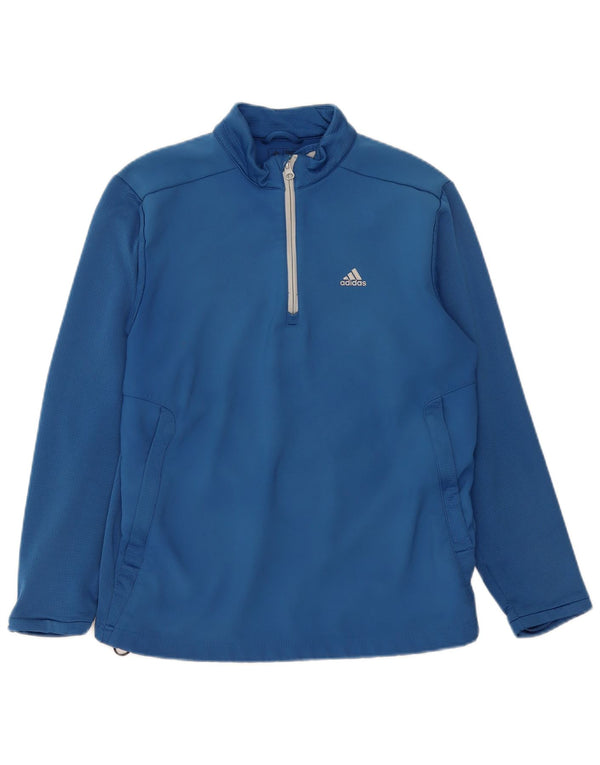 Adidas Mens Climawarm Zip Neck Moletom Jumper Pequeno Azul Poliéster