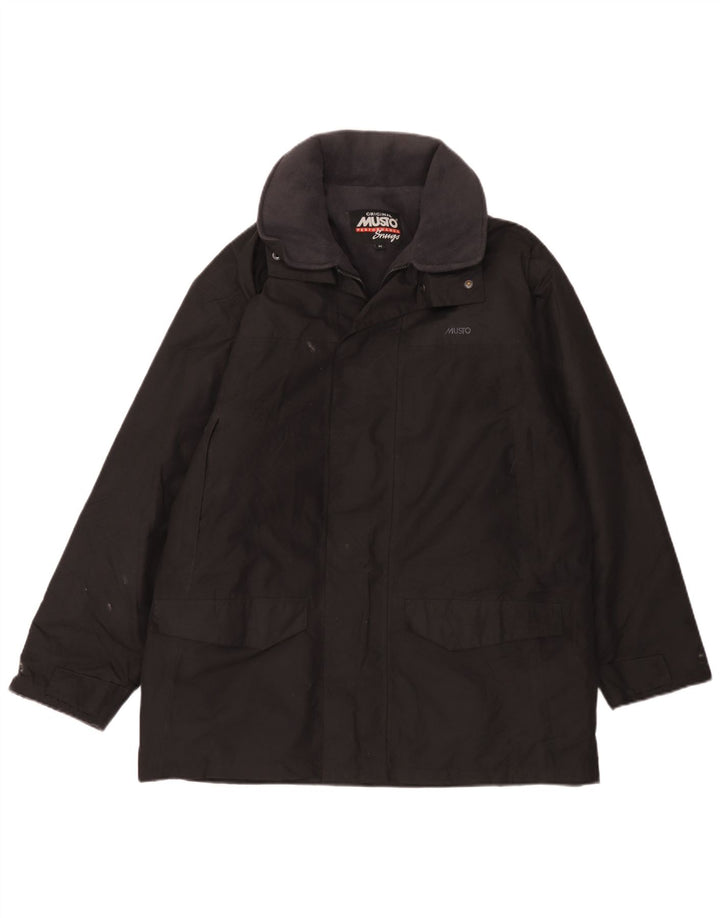 Jaqueta Parka masculina Musto com capuz Reino Unido 38 poliéster preto médio