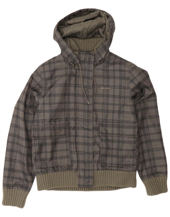 Jaqueta bomber acolchoada feminina Dickies com capuz Reino Unido 14 grande cinza Houndstooth