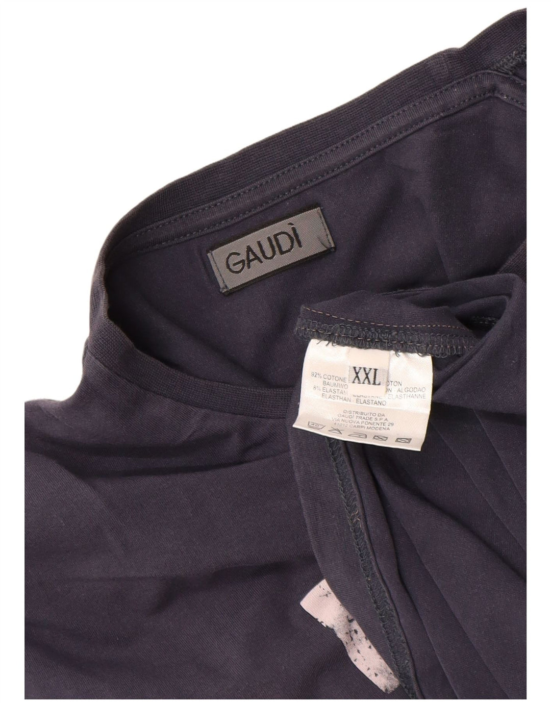 Top gráfico masculino Gaudi manga comprida 2XL algodão azul marinho