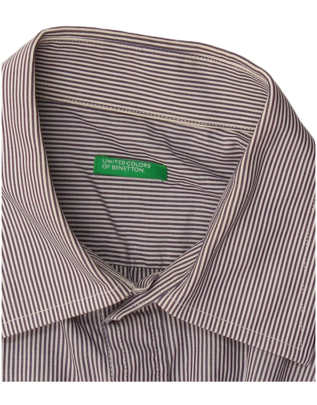 Camisa masculina BENETTON pequena listra azul marinho