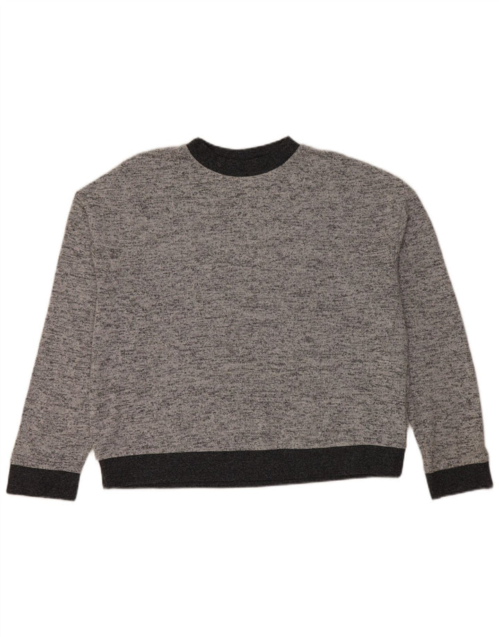 Suéter feminino Topshop com gola redonda Reino Unido 12 cinza médio manchado