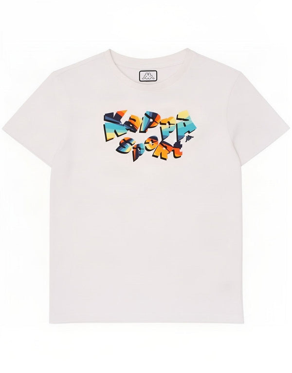 Top Kappa Boys Graphic T-Shirt 11-12 Anos Branco