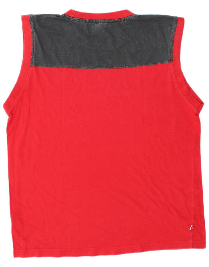 FILA Colete Masculino Top XL Vermelho Colorblock Algodão Esportivo
