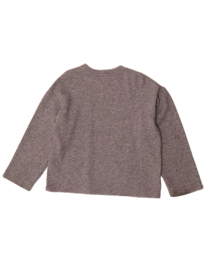 Zara Top feminino oversized manga comprida Reino Unido 10 viscose cinza pequena