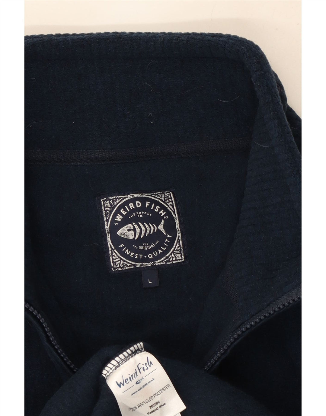 Moletom masculino Weird Fish com zíper e gola alta poliéster azul marinho