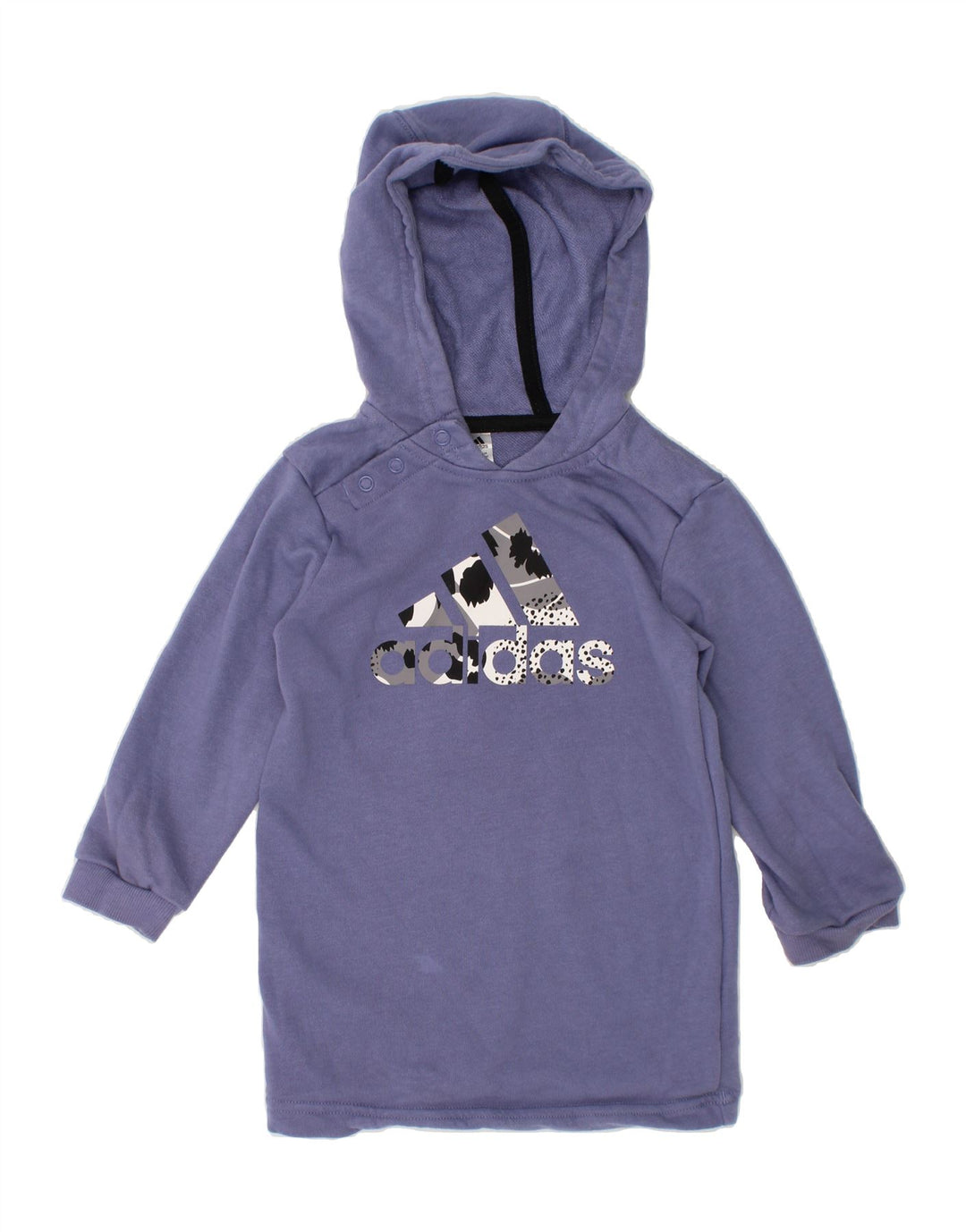 ADIDAS Baby Girls Graphic Hooded Dress 12-18 Months Purple Cotton Vintage Adidas and Second-Hand Adidas from Messina Hembry 