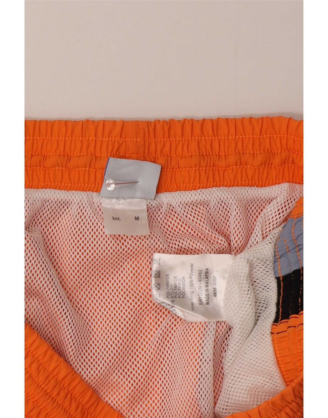 Arena Mens Natação Shorts Médio Laranja Colourblock Nylon