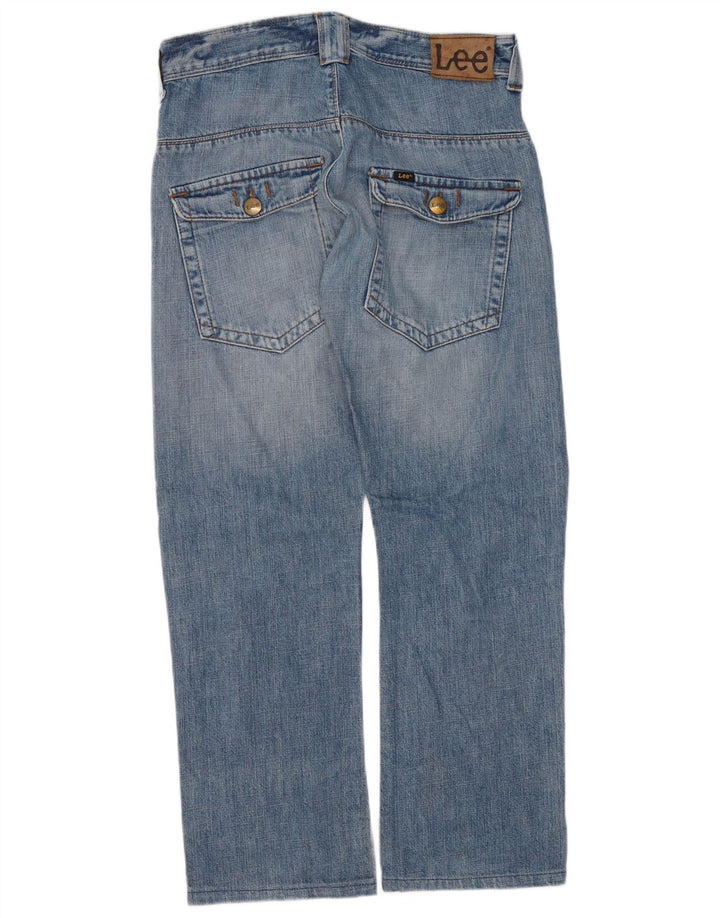 Lee Mens Dillon Patch Straight Jeans W30 L29 Azul Algodão