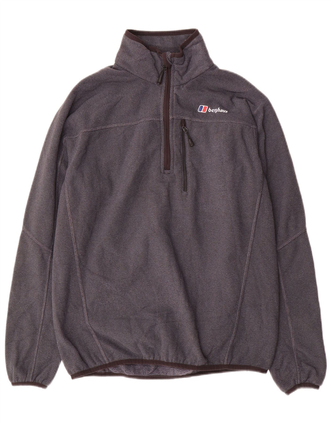 Suéter masculino BERGHAUS com zíper e gola pequena poliéster cinza