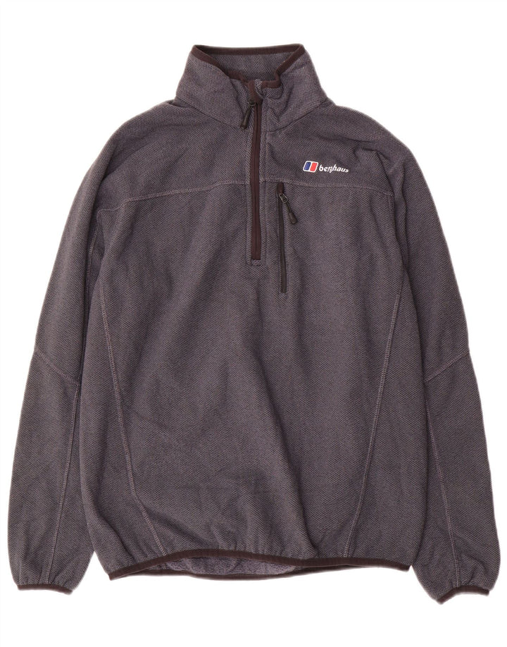 Suéter masculino BERGHAUS com zíper e gola pequena poliéster cinza
