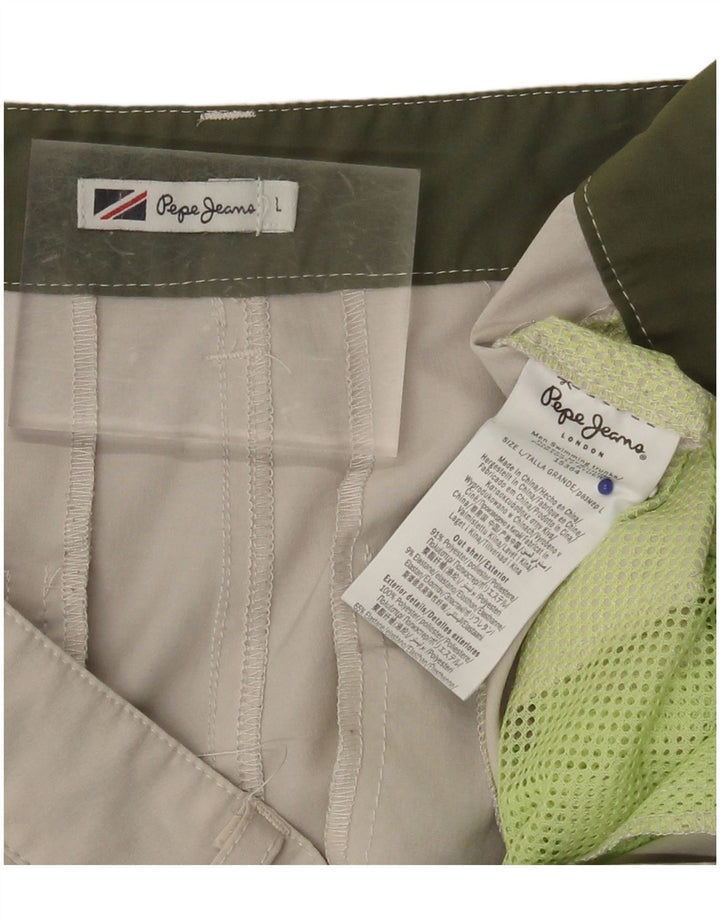 Shorts chino feminino PEPE JEANS grande W34 poliéster bege