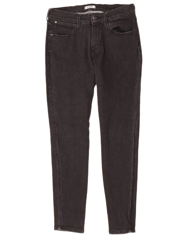 Wrangler feminino cintura alta jegging jeans W31 L27 algodão preto