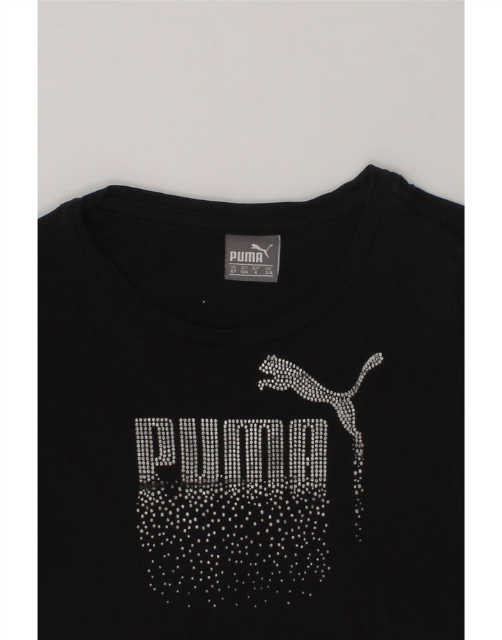 PUMA Girls Graphic T-Shirt Top 3-4 Years Black | Vintage Puma | Thrift | Second-Hand Puma | Used Clothing | Messina Hembry 