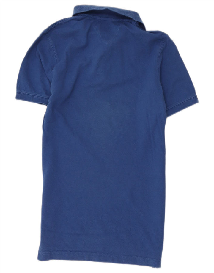 Camisa polo masculina Tommy Hilfiger pequena azul algodão