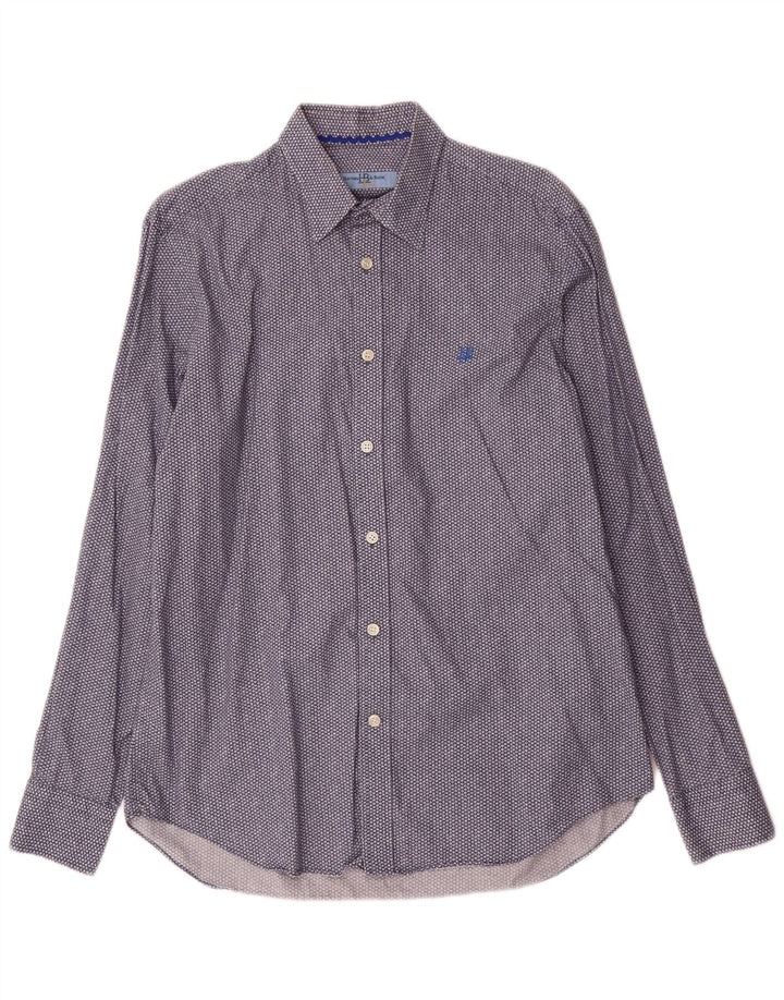 Camisa masculina Harmont & Blaine grande algodão geométrico azul