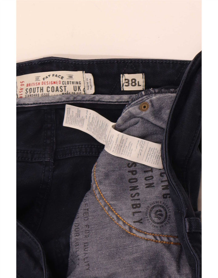 Fat Face Mens Slim Jeans W38 L32 Azul Marinho Algodão