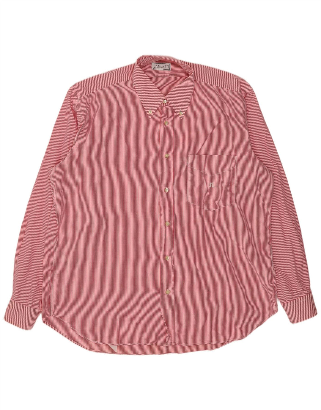 Camisa masculina LANCETTI tamanho 43 17 XL listra vermelha