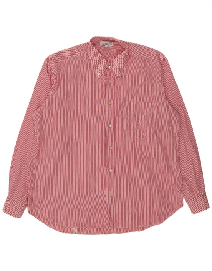 Camisa masculina LANCETTI tamanho 43 17 XL listra vermelha