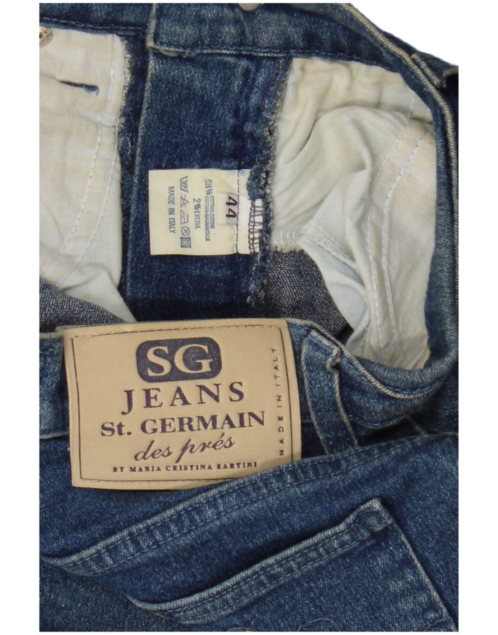 Germain Calça Jeans Cônica Feminina IT 44 Médio W27 L29 Azul Algodão