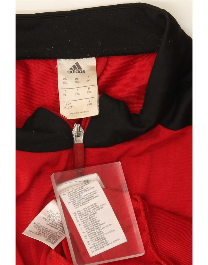 Adidas Mens Treino Top Jacket 2XL Vermelho Colorblock Poliéster