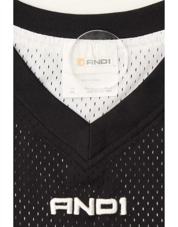 And1 Colete gráfico masculino Top 3XL poliéster preto