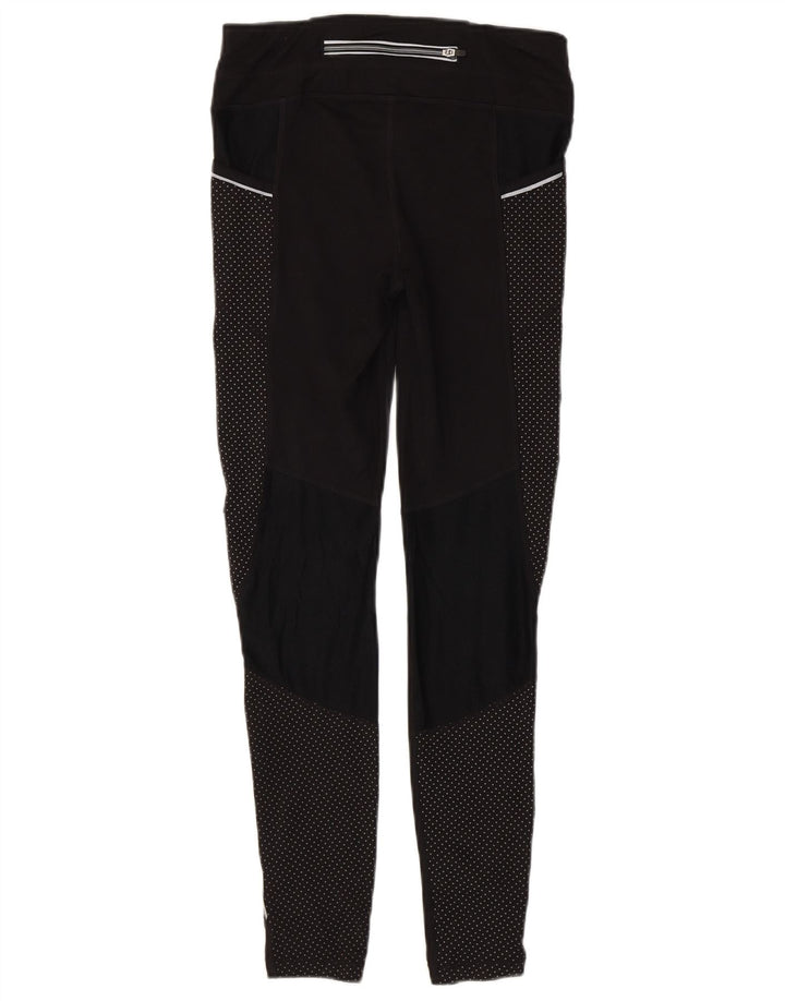 Leggings femininos ATHLETA UK 6 XS poliéster manchado preto