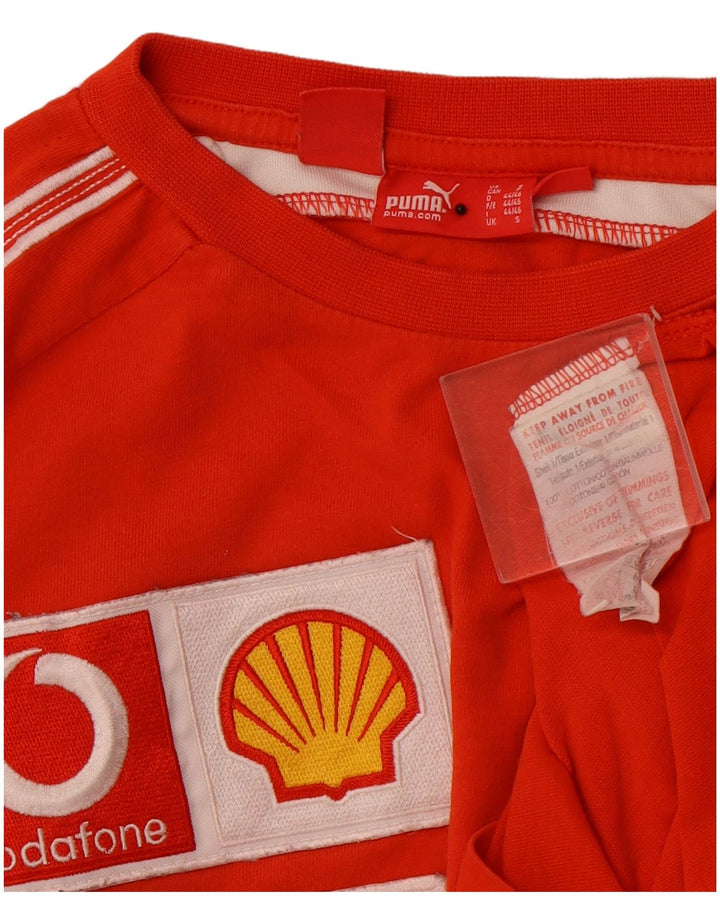 Camiseta masculina PUMA Ferrari Graphic Top Pequeno Algodão Colorblock Vermelho
