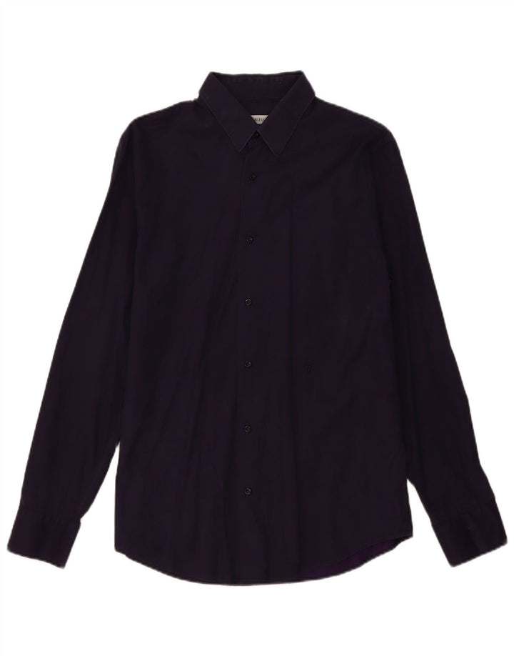 Camisa masculina Trussardi tamanho 40 algodão roxo médio