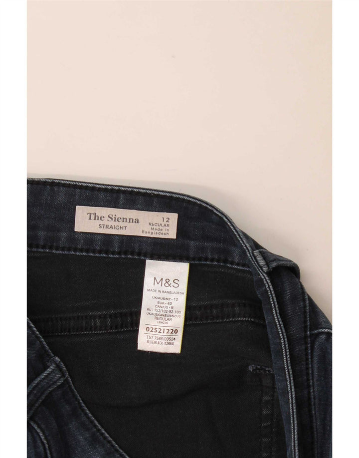 Jeans retos femininos Marks & Spencer UK 12 médio W30 L30 azul marinho