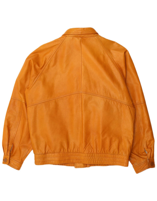Jaqueta de couro masculina vintage IT 54 2XL couro marrom
