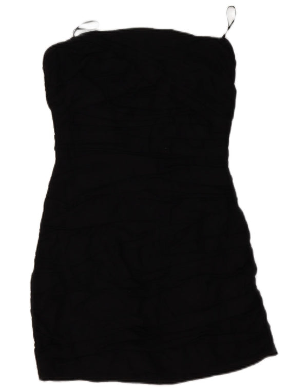 Zara Mini vestido sem alças feminino Reino Unido 8 pequeno linho preto