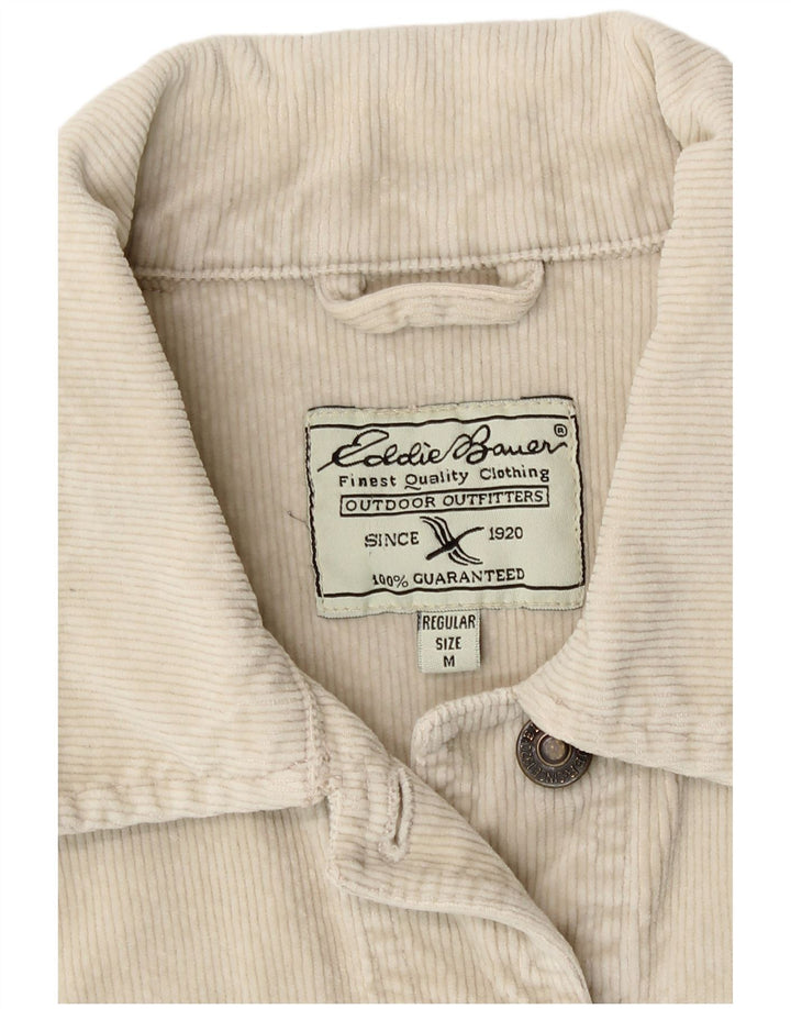 Jaqueta feminina de veludo Eddie Bauer Reino Unido 12 algodão bege médio