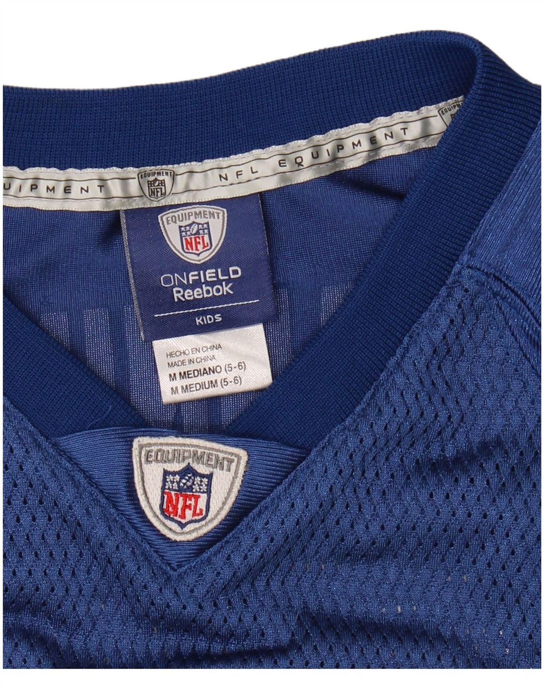 Reebok Boys NFL Graphic Jersey Top 5-6 anos médio azul marinho colorblock