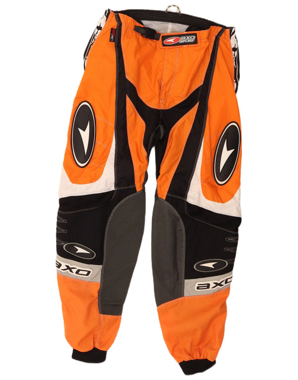 Calça masculina AXO Graphic Moto Racer EU 54 2XL W38 L30 Laranja Colorblock