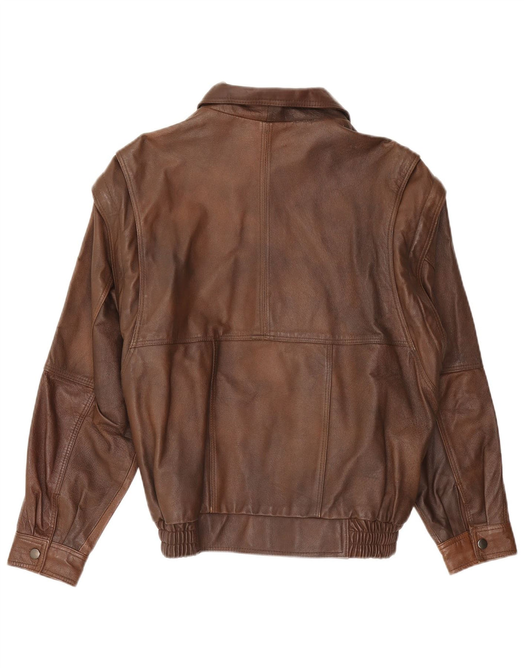 Jaqueta de couro masculina vintage UK 38 couro marrom médio retrô