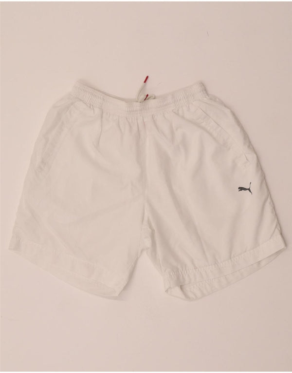Shorts esportivos masculinos Puma médio branco