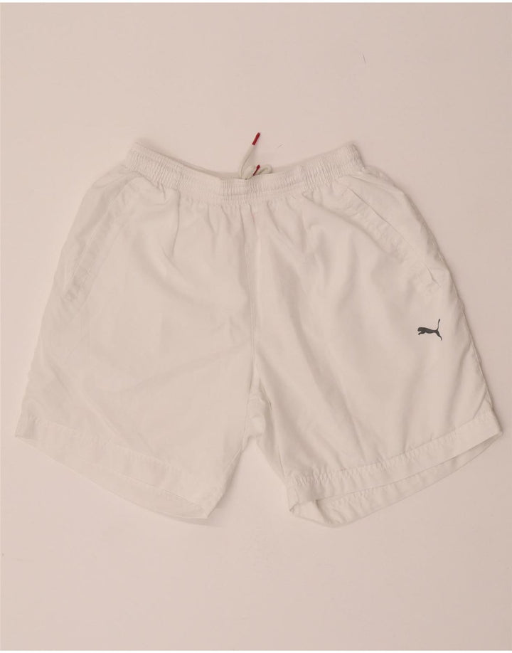 Shorts esportivos masculinos Puma médio branco