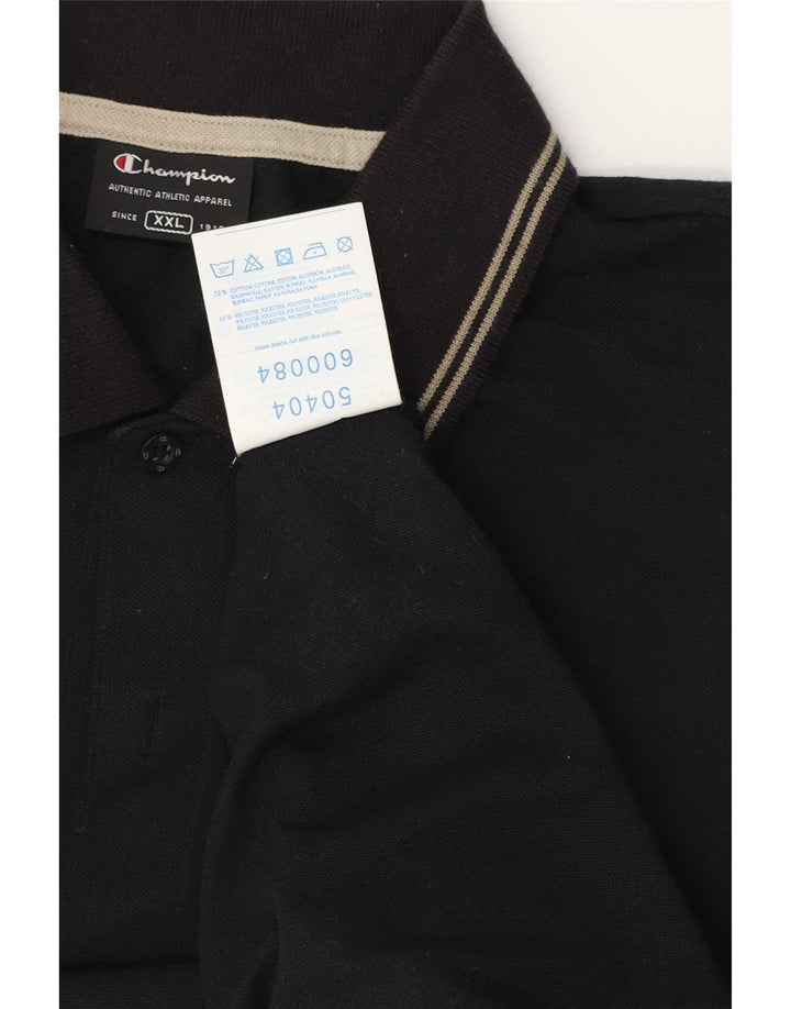 Camisa polo masculina CHAMPION 2XL algodão listrado preto