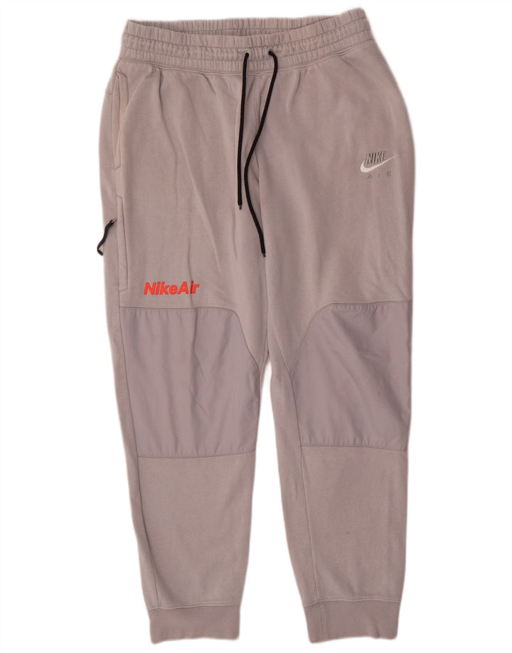 Calça de treino masculina Nike joggers grande algodão cinza