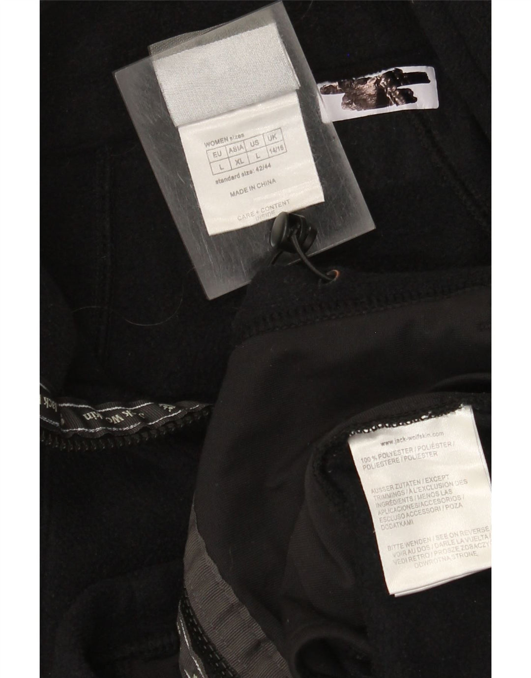 Jaqueta feminina de lã com forro Jack Wolfskin Reino Unido 16 grande poliéster preto