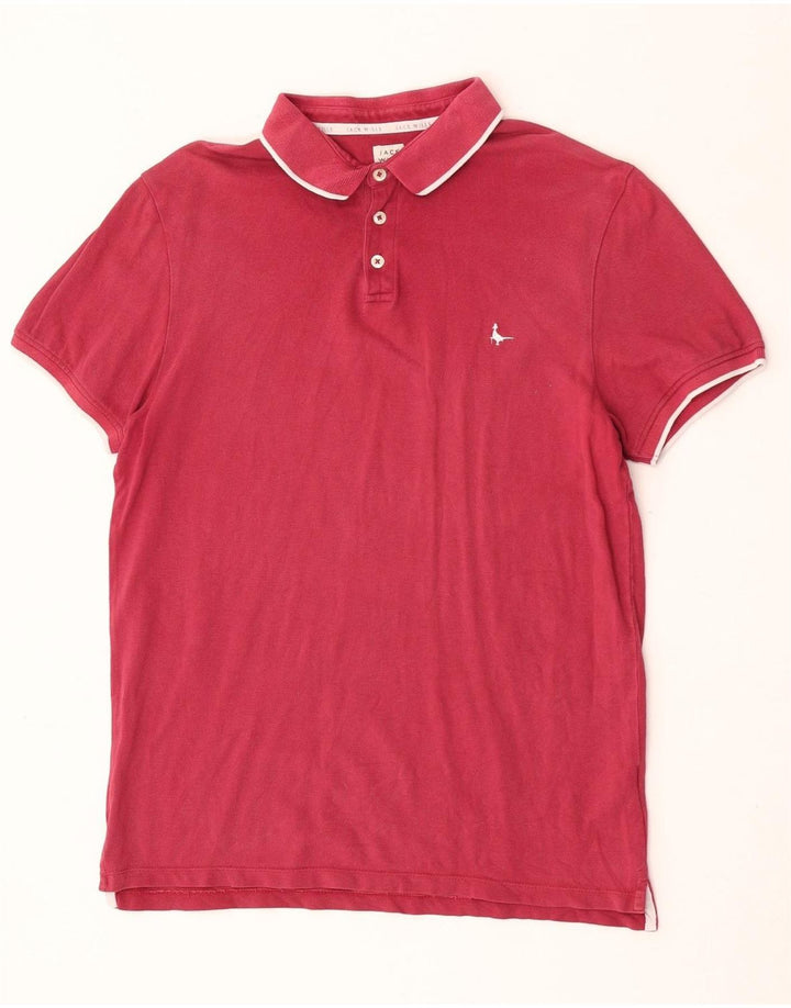 Camisa polo masculina Jack Wills grande algodão Borgonha