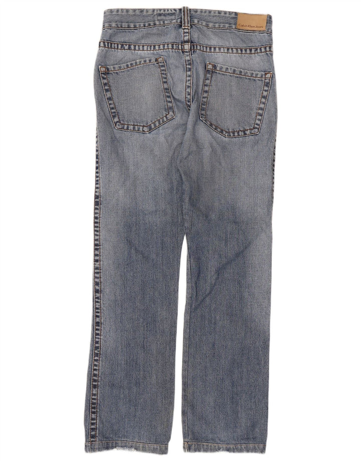 Calça jeans reta feminina Calvin Klein W32 L31 azul