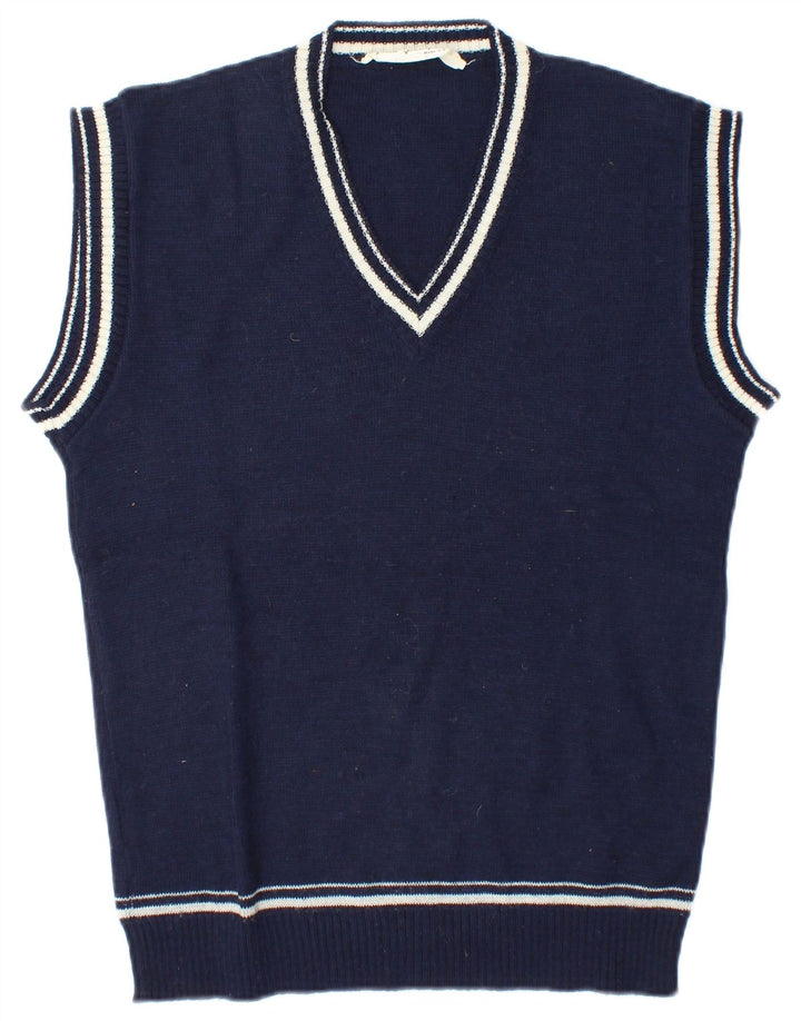 Regata masculina vintage com colete médio azul marinho