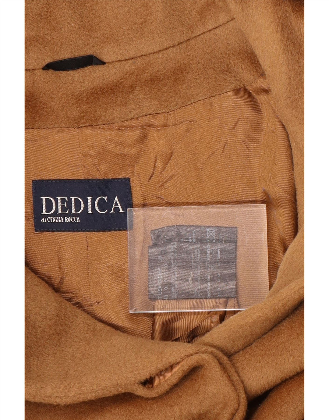 Sobretudo feminino vintage IT 43 lã marrom médio