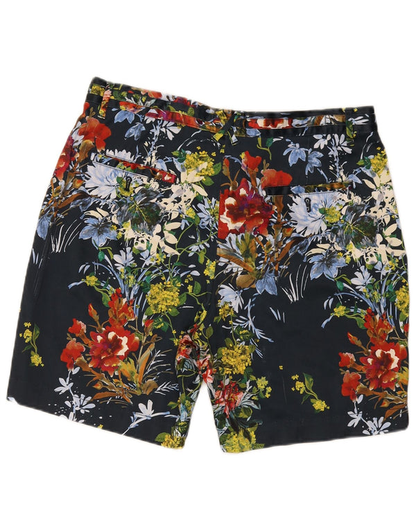 Zara Mens Hawaiian Chino Shorts EU 42 Grande W32 Multicolorido Floral