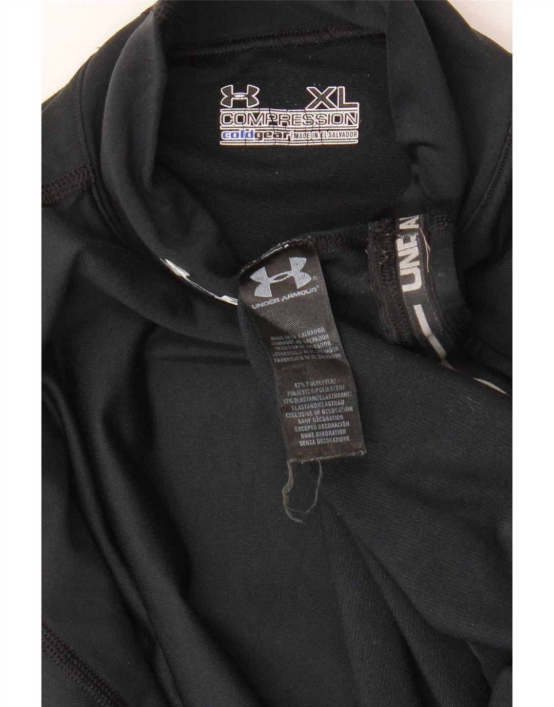 Under Armour Masculino Cold Gear Top Manga Longa XL Preto Poliéster