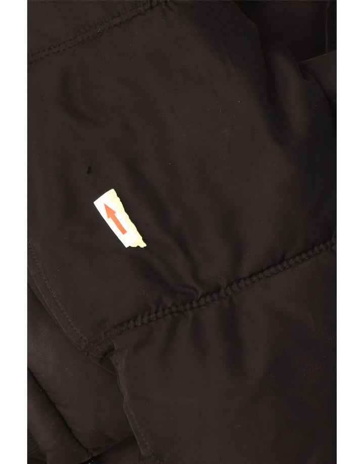 Casaco acolchoado com capuz masculino Zara UK 36 pequeno poliéster preto